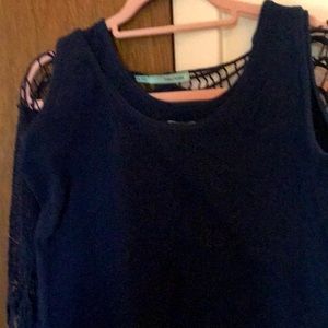 Maurices size XL Deep Navy Crochet Top